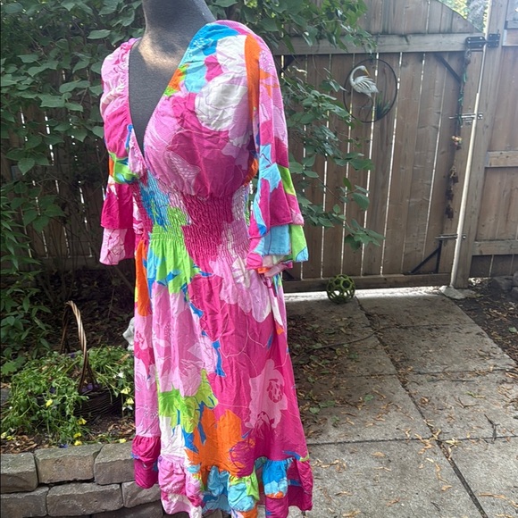 Floral Multicolor Women's Dress - Picture 6 of 6